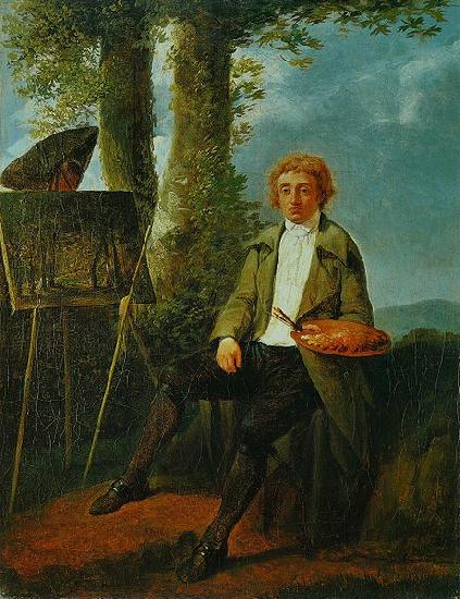 Jacques Sablet Portrait du peintre Conrad Gessner dans la campagne romaine France oil painting art